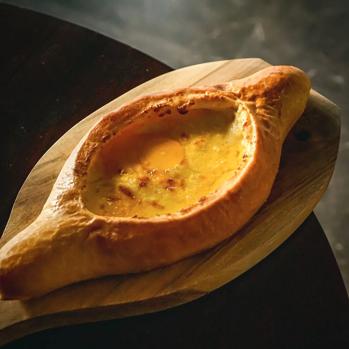 Adjarian khachapuri at Tarragon Georgian restaurant, Uluwatu Bali