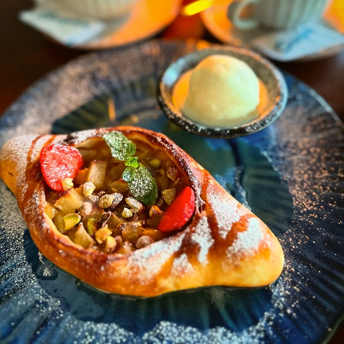 Apple cinnamon khachapuri at Tarragon Georgian restaurant, Uluwatu Bali