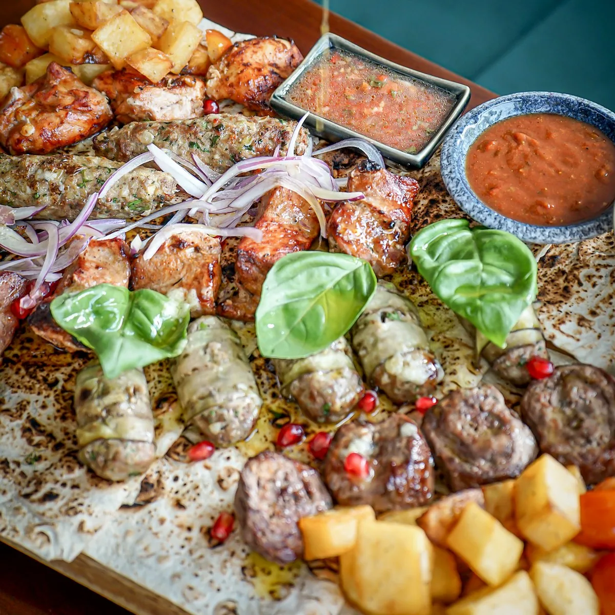 Assorted shashliks at Tarragon Georgian restaurant, Uluwatu Bali