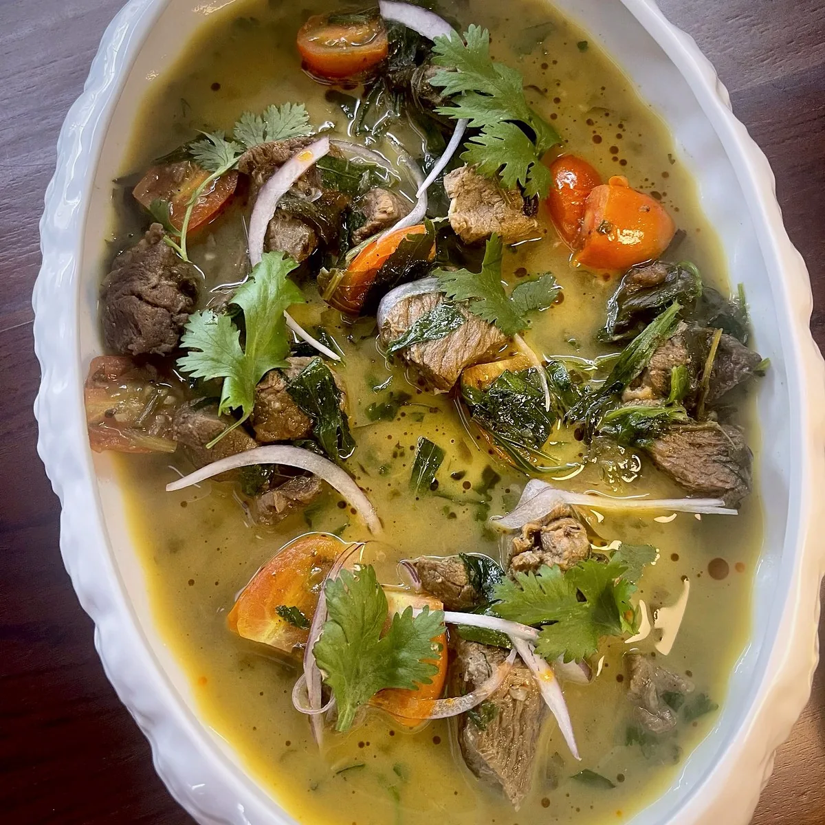 Chakapuli with lamb at Tarragon Georgian restaurant, Uluwatu Bali