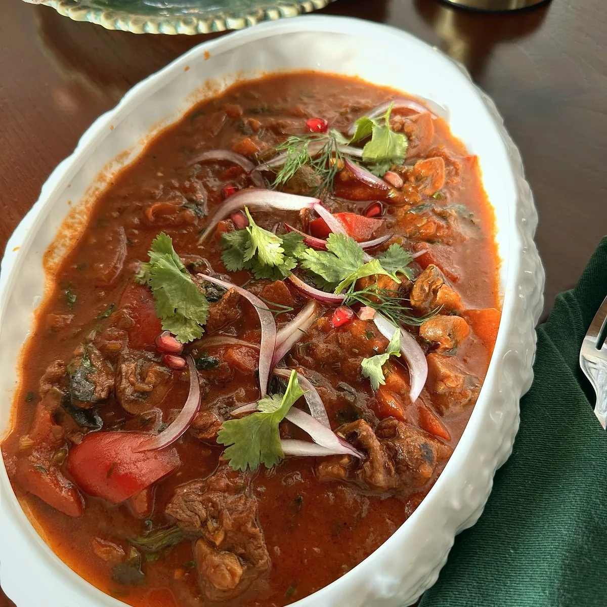 Chashushuli with veal at Tarragon Georgian restaurant, Uluwatu Bali