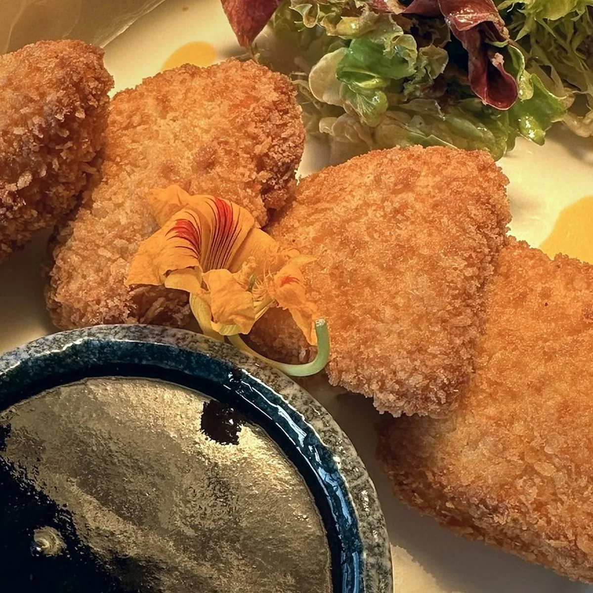 Fried sulguni cheese at Tarragon Georgian restaurant, Uluwatu Bali