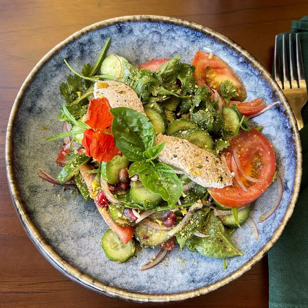 Georgian vegetable salad at Tarragon Georgian restaurant, Uluwatu Bali