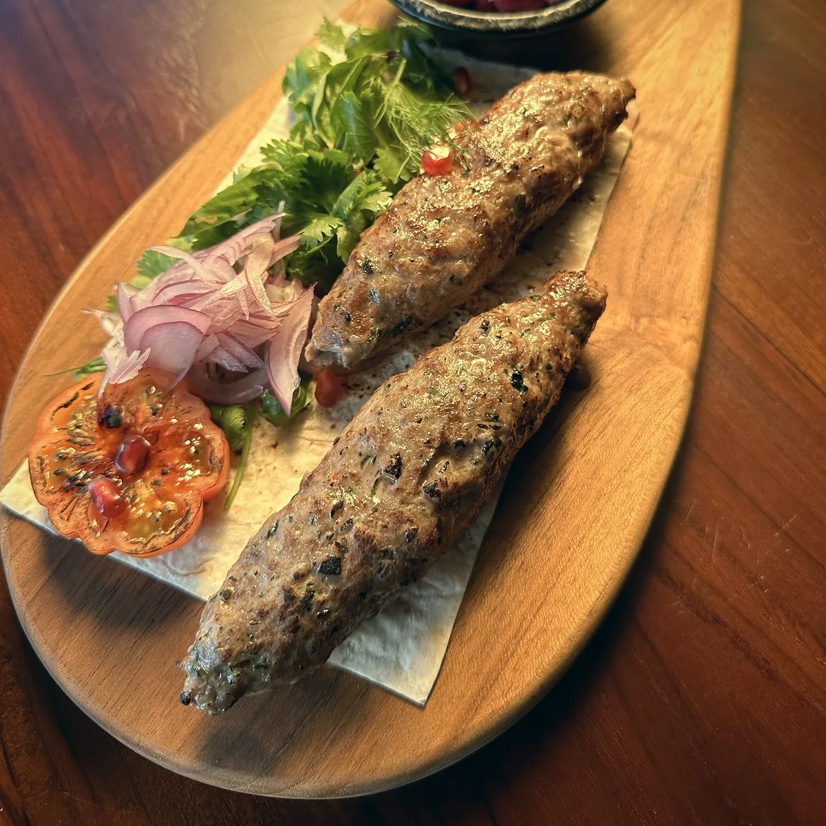 Lula kebab at Tarragon Georgian restaurant, Uluwatu Bali